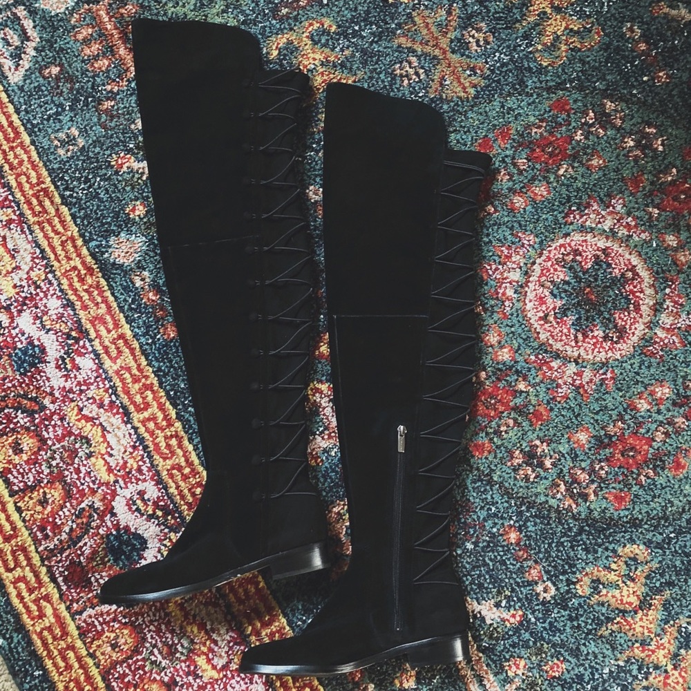 Vince Camuto Black Suede Thigh High Boots